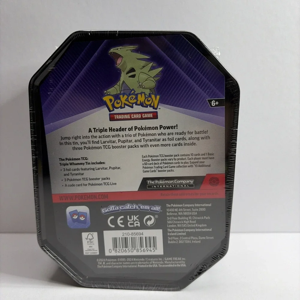 Tyranitar Triple Whammy Collectors Tin - Pokemon TCG - Factory Sealed